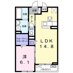 四条畷駅 徒歩17分 1階の物件間取画像